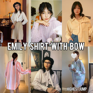 Emily shirt เชิ๊ตคอปกพร้อมโบว์/เน็คไทล์