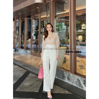 ราคาถูกที่สุด!! RAMI-PAPHA(รมิปภา) 5079-2306 Jumpsuit จั๊มสูทขายาวสีขาว