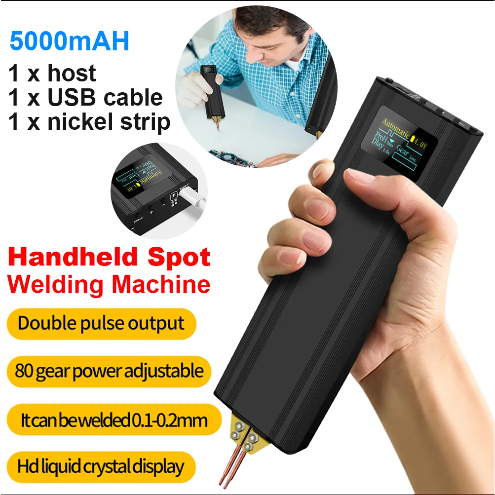Spot เครื่องเชื่อมมือถือแบบพกพา Mini Spot Mesin Las Listrik นิกเกิลแผ่นชาร์จ Type-C ทนทาน18650เครื่องเชื่อมจุดไฟแบตเตอรี