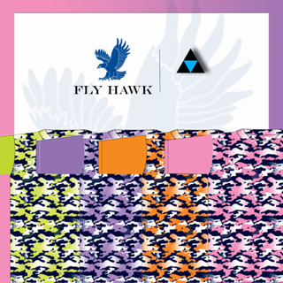 เสื้อฟุตบอลคอกลมลายพราง เสื้อฟุตบอลฟลายฮ็อค FLY HAWK รุ่น A924 ของแท้ 100%