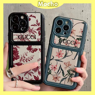 💕พร้อมส่ง💕iPhone 14 13 12 11 Pro Max เคส for เคสไอโฟน11 แฟชั่น บางเบาพกพาง่าย เรียบง่าย GUCCI ระดับสูง แบรนด์หรู Case