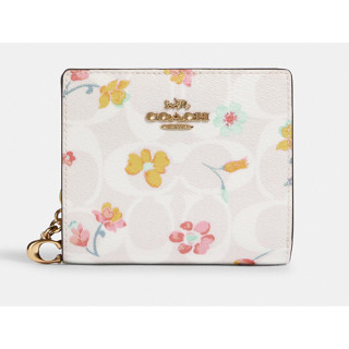 Snap Wallet In Signature Canvas With Mystical Floral Print