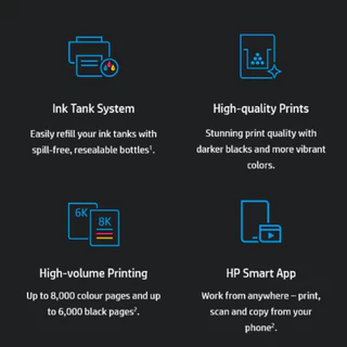 เครื่องพิมพ์ [รุ่นใหม่ล่าสุด] HP Smart Tank 580 All inOne Printer มี ระบบไวไฟ ปริ้น สแกน ถ่ายเอกสารได้