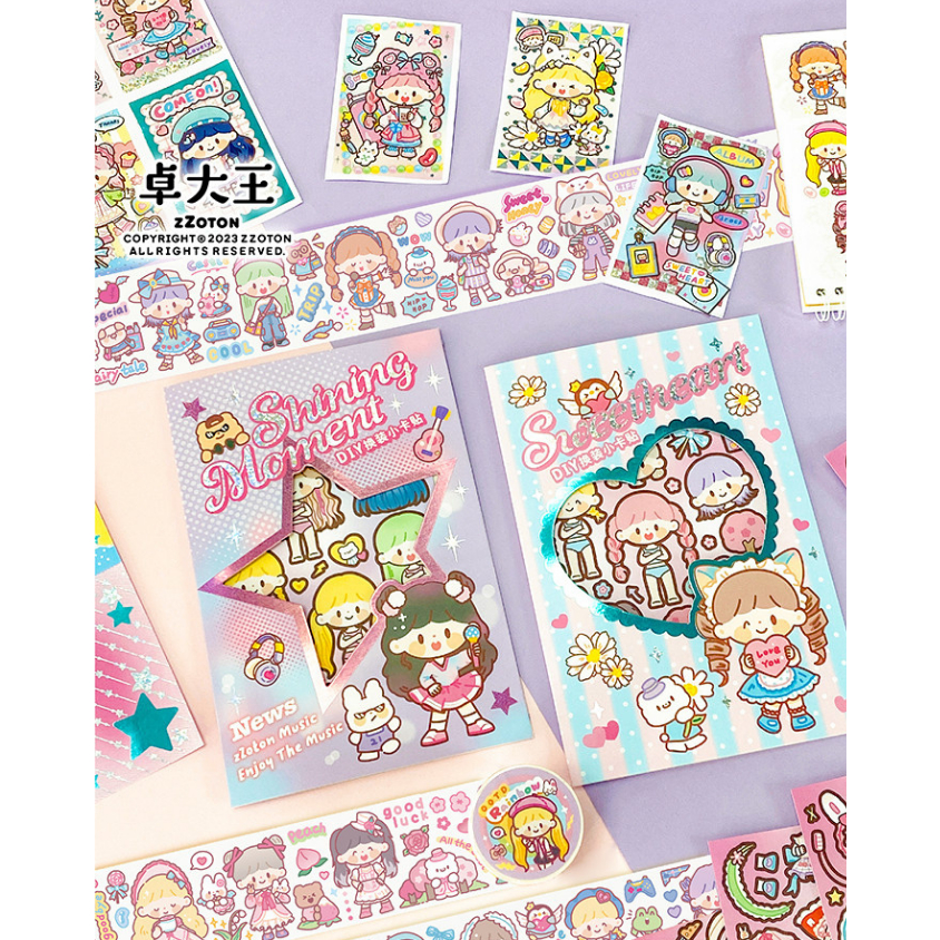 Molinta "Shining Girl" Tape&Sticker ธีมIdol นักร้อง เทปตกแต่งน่ารัก สติกเกอร์น่ารักพร้อมส่งในไทย (Ju