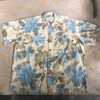 เสื้อฮาวาย Vtg.Hawaii Shirt GEOFFREY BEENE MADE IN CHINA Sz.XXL 100% SILK