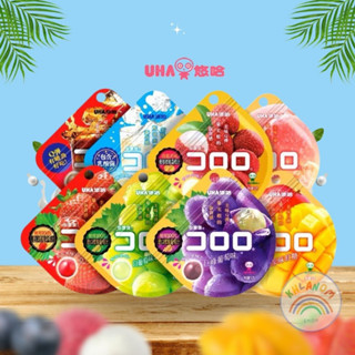 เยลลี่ เยลลี่เคี้ยวหนึบ UHA GUMMY FRUIT JUICE เยลลี่ผลไม้ ทำจากน้ำผลไม้แท้ 100% ( 1 ซอง/52 กรัม) รสผลไม้