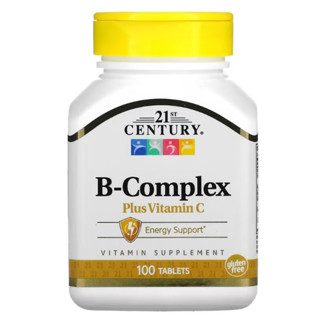 วิตามินบีรวม เพิ่มวิตามินซี 21st Century, B-Complex Plus Vitamin C, 100 Tablets