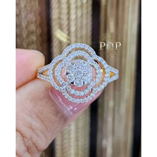 [📌ถูกที่สุดแถมส่งฟรี‼] แหวนเพชรพิกุลล้อมหยัก💎0.64 กะรัต เพชรแท้เบลเยี่ยมคัท ✨️