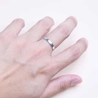 Moonsilver แหวนเงินเกลี้ยง รุ่น Flat 3mm แหวนเงินแท้925
