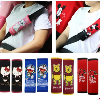 WDCนวมหุ้มเข็มขัดนิรภัยรถยนต์/ที่หุ้มสายเบลท์(Seat Belt Pad)แพ็คคู่ ลายการ์ตูน ลิขสิทธิ์แท้100%