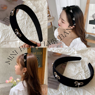 MISSGIRL - Mini bow hair band (ที่คาดผมกำมะหยี่แต่งโบว์วิ้งค์)