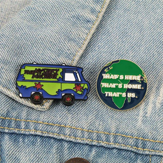 เข็มกลัด / หมุดโลหะ The MYSTERY MACHINE &amp; Environmental Green Earth 🎆🎉✨🎊