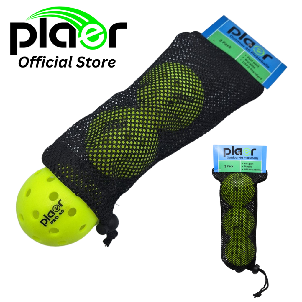พิเคอบอล PLAER สำหรับเล่นกลางแจ้ง รุ่น Pro40 (แพ็ค 3 ลูก) PLAER Outdoor Pickleballs Pro40 (3 Pack)