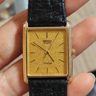 นาฬิกามือสองญี่ปุ่น Vintage Seiko Dolce ทรง tank ยอดนิยม บาง เรียบหรู ระบบถ่าน