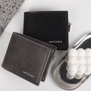 กระเป๋าสตางค์ผู้ชาย Damon Men Wallet หนังPUพร้อมกล่อง สีดำและเทา