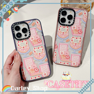 🔥สไตล์ใหม่🔥เคสไอโฟน iphone 11 14 Pro Max การ์ตูน เค้ก ขอบสีชมพูและสีม่วง ป้องกันการตก iphone 12 13 Pro Case for iPhone