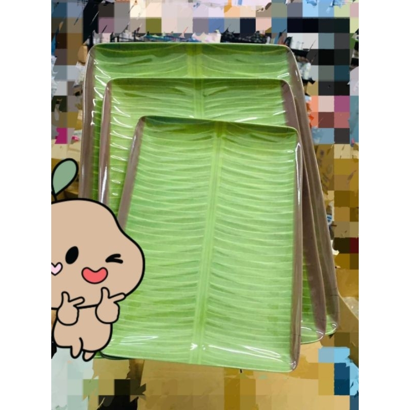 ถาดใส่อาหารใบตอง เมาลามีนแท้