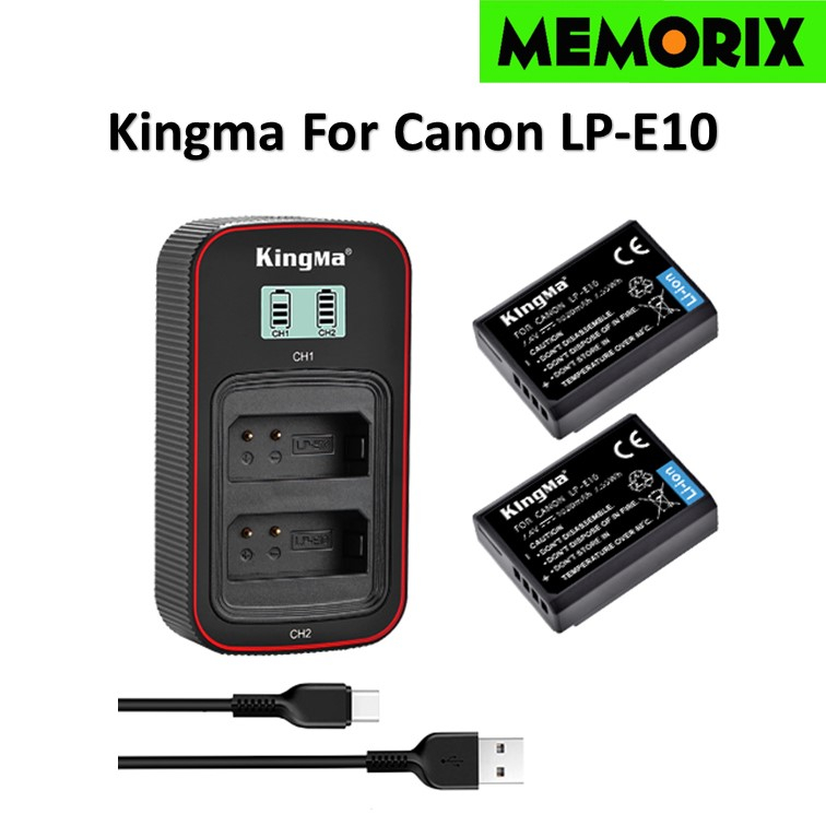 KingMa Canon LP-E10 (1020mAh) Battery and LCD Dual Charger Kit for Canon EOS 1200D 1300D 1500D 1100D