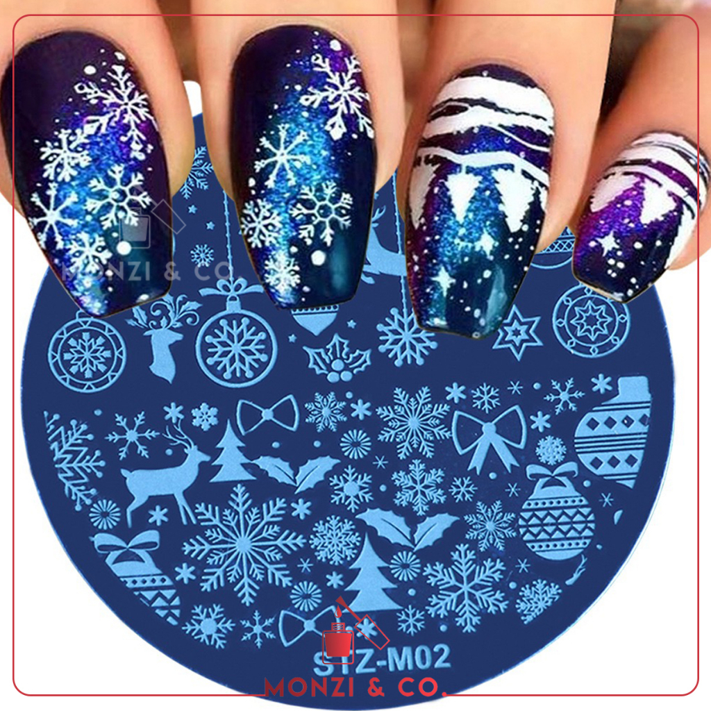 พร้อมส่งทุกวันเพลทปั๊มเล็บ คริสมาส X'mas แผ่นปั๊มลายเล็บ แค่ทาสีแล้วใช้ซิลิโคนปั๊มลายวางบนเล็บได้เลย ประหยัดเวลา