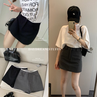 💫พร้อมส่ง💫WG.WE 🇰🇷Skirt กระโปรงกางเกง ทรงสั้น ด้านหน้าแต่งเป็นกระโปรง งานซิปหน้า ช่วงเอวแต่งขอบขาว เนื้อผ้าดีเข้าทรงสวย