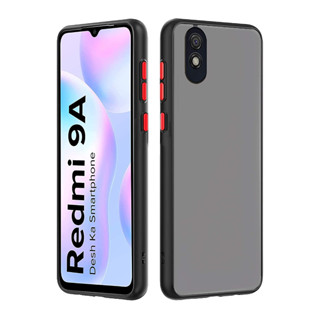 เคสกึ่งโปร่งแสงขอบสี Redmi 9A เคส TPU กันกระแทก กันเลนส์กล้อง