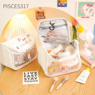 Pisces317👝👝 กระเป๋าเครื่องสําอาง โปร่งใส แบบใส จุของได้เยอะ แบบพกพา มองเห็นง่าย สําหรับเดินทาง