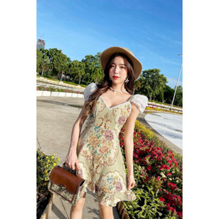 Rococo Vintage Dress งานเดรสผ้าทอลายวินเทจ สวย ใส่ง่าย ลงตัวดีสุด ไปเที่ยว ทำงาน น้ำหนักเบา ใส่ง่าย ไม่คัน ทรงสวยมาก