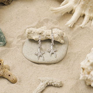 เครื่องประดับ Rock Me Jewelry รุ่น Mini Sea Star Earrings ต่างหู ทองเหลือง ประดับพลอย