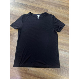 HM Ribbed top เสื้อยืดแขนสั้น เนื้อผ้าร่อง เนื้อผ้าโพลี่เอสเตอร์ ผ้ายืดได้เยอะมาก