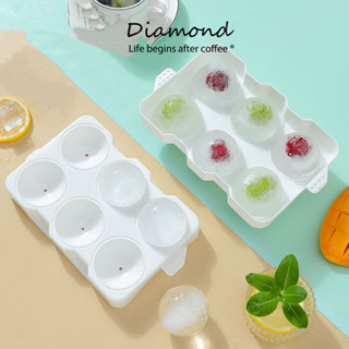 ❤ Diamond Coffee ที่ทำน้ำแข็งก้อนกลม แม่พิมพ์น้ำแข็ง กล่องน้ำแข็ง 6 ก้อน ทำเยลลี่ฮอกกี้น้ำแข็ง ขนาดเส้นผ่าศูนย์กลาง 5 ซม