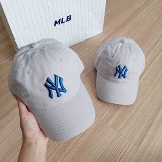 พร้อมส่ง MLB N-Cover Slider Cap หมวกสีเทาอ่อน โลโก้ NY สีน้ำเงิน 📓📘 สีครีม โลโก้ NY 💛🖤