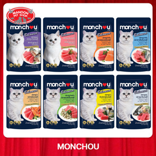 [12 PCS][MANOON] MONCHOU Balanced Pouch มองชู บาลานซ์ อาหารเปียกสำหรับแมว ชนิดซอง 80g