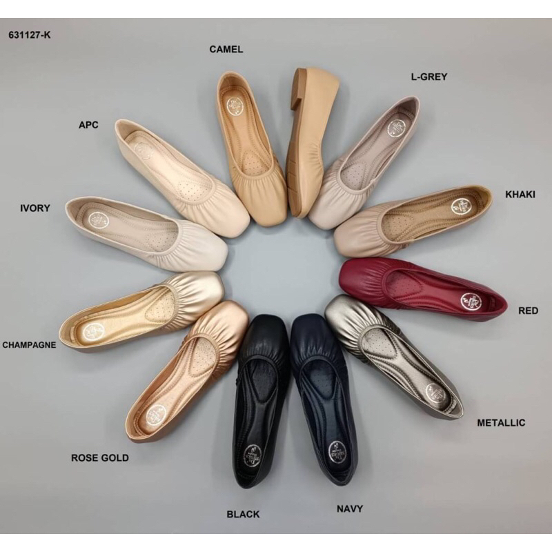 งานโล๊ะสต็อคค่ะ อาจมีตำหนิ D631127🥟[พร้อมส่ง]🥟ไซส์ปกติ  De Shoes หน้ารองเท้าจับจีบนิดๆ เรียบร้อย มีดีเทล