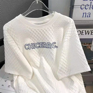 ⚡️ พร้อมส่ง⚡️ (เสื้อ​ + กางเกงขาสั้น) เสื้อยืดคอกลม ผู้ชาย สไตค์ เกาหลี สวมใส่สบาย