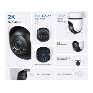 Tapo C510W / C520WS Outdoor 3MP / 4MP 2K กล้องภายนอก ภาพสี 24 ชม. Pan/Tilt Security WiFi Camera [รับประกันศูนย์ 2 ปี]