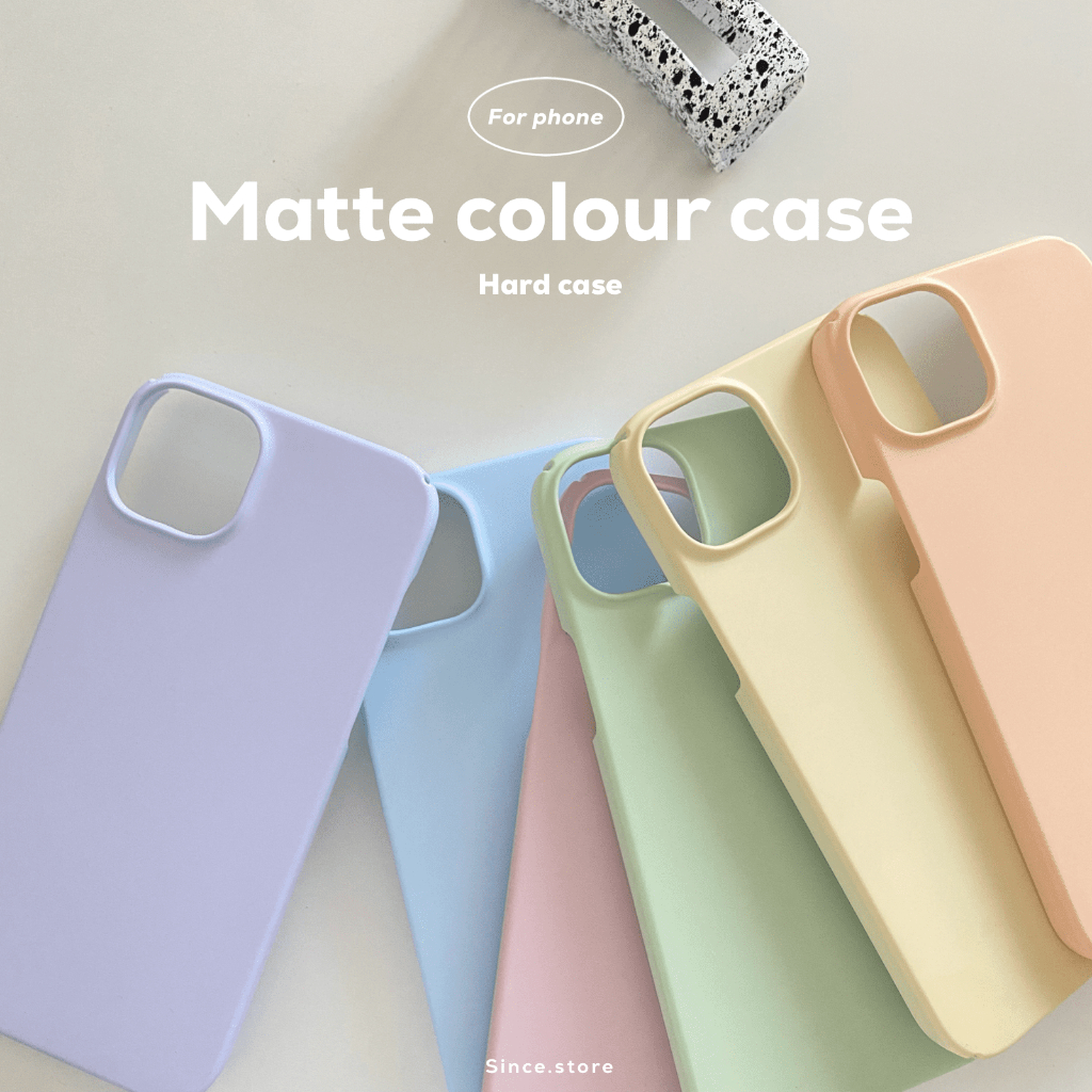 Matte colour case • เคสแข็งเนื้อแมท คลุมหัวท้าย i14-14promax ร้านไทยส่งไว • เคสคลุมหัวท้าย เคสสกรีน
