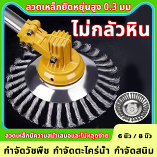 แปรงลวดถ้วยตัดหญ้า ขนาด 8 นิ้ว 6นิ้ว หัวแปรงลวด แปรงขัดพื้น ใบขัดพื้นหญ้า สำหรับใส่เครื่องตัดหญ้า ใบขัดพื้น หญ้า พื้นปูน