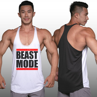 BEAST MODE เสื้อกล้ามเพาะกายทรงคลาสสิค Bodybuilding Dry Fit Gym Tank Top