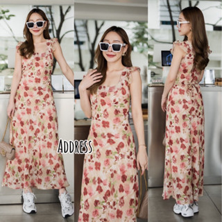 🌈🌿🌺🌸🌼🧡❤️🇰🇷 Floral SGL Frill Sleeve Maxi Dress