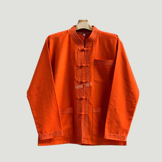 เสื้อคอจีนแขนยาวผ้าฝ้ายชินมัยเดินเส้นมุข งานสวยเด่นมีเอกลักษณ์ทรงตรง เนื้อผ้านุ่มมือ สวมใส่สบาย ได้ทุกงานมงคล