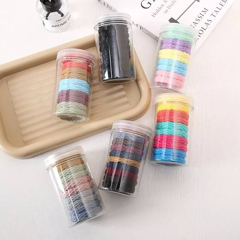 AV-ยางรัดผมโดนัท ยึดหยุ่นแบบกระปุก 10 เส้น (พร้อมส่ง)