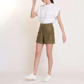 Khaki Bros. - High waist short - กางเกงขาสั้นผู้หญิง - KL23T002