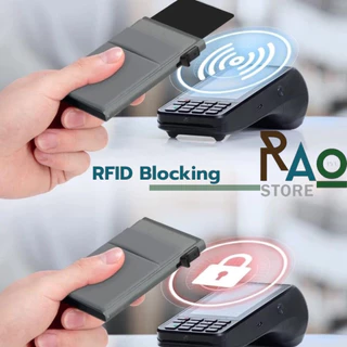 RAO Store กระเป๋าใส่บัตรเครดิตรุ่นslim มีระบบ RFIDป้องกันการโจรกรรม กล่องเก็บบัตร5-6ใบ เป๋าใส่บัตร กระเป๋าสตางค์ผู้ชาย