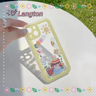 🌈Langton🌸ป้องกันการหล่น ขอบเต็ม iphone 11 14 pro max เคสใส การ์ตูน สาวน้อย สาวน่ารักหัวใจ case for iPhone 12 13