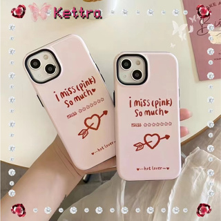 💜Kettra💜ป้องกันการหล่น ขอบเต็ม iPhone 11 14 pro max รูปหัวใจ สีชมพู หวานสวย เรียบง่าย ระดับสูง case for iPhone 12 13