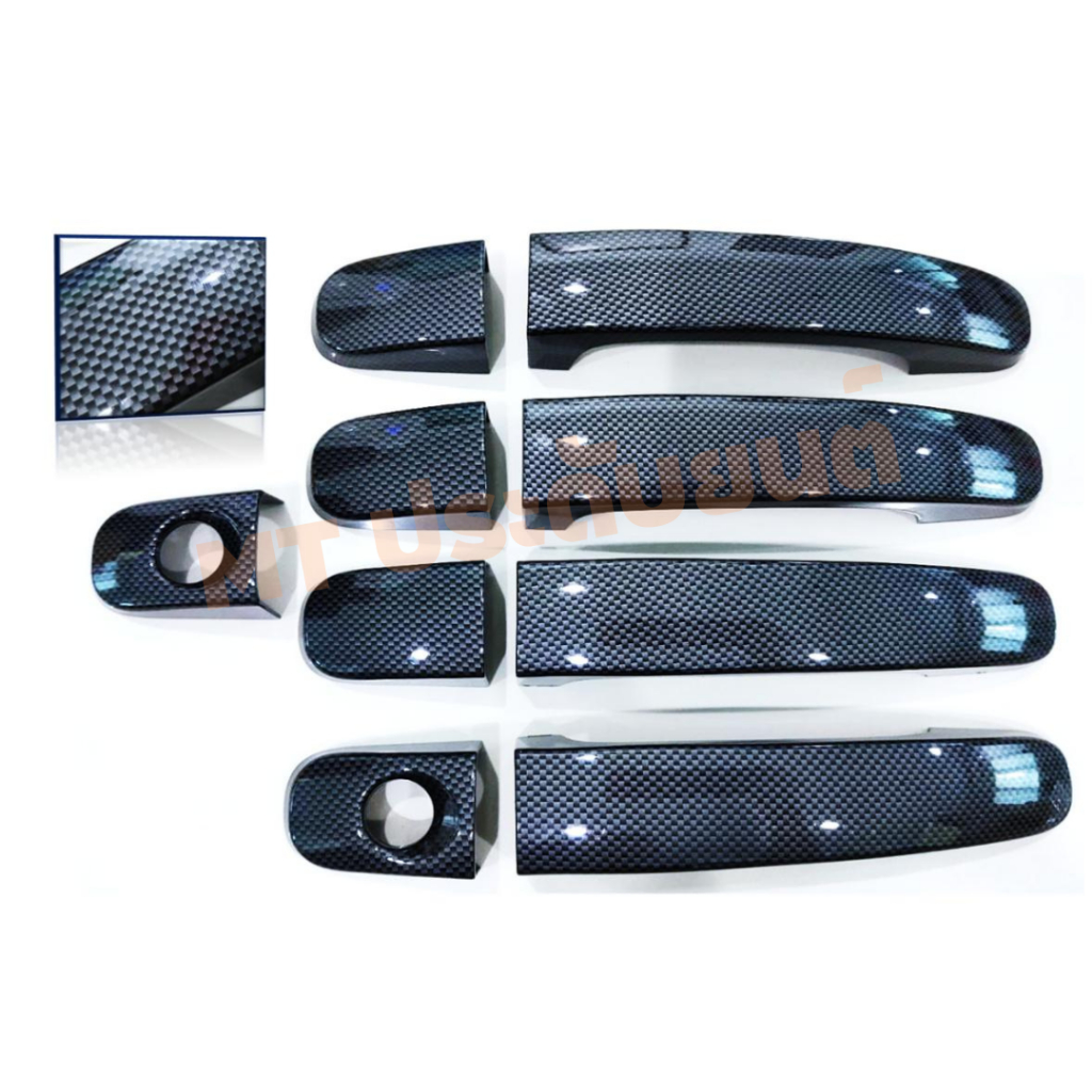 เบ้ากันรอย ครอบมือจับ เบ้าประตู FORD RANGER ปี 2012-2021 ดำด้าน ดำเงา ชุปโครเมียม เคฟล่า - รูปที่ 7