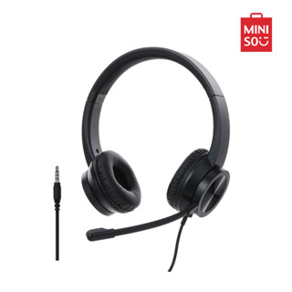 MINISO หูฟัง หูฟังแบบครอบหู หูฟังพร้อมบูมไมโครโฟน 3.5mm Headset with Boom Microphone, Model: BH-A8