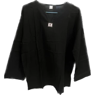 เสื้อพื้นเมือง ผ้าสาลู คอวี แขนยาว หญิงชายใส่ได้