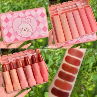 Heng Fang​ Lipstick ลิปสติก ลิป​กระต่าย 6 สี ลิปสติก​เนื้อแมท สีสดชัด เนื้อแมท สีสวย กันน้ำ ติดทนนาน 4u2