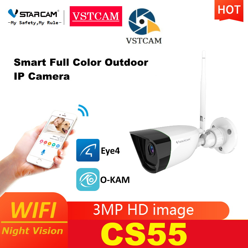 Vstarcam CS55 ความละเอียด 3 ล้านพิกเซล  กล้องวงจรปิดไร้สาย กล้องนอกบ้าน Outdoor IP Camera